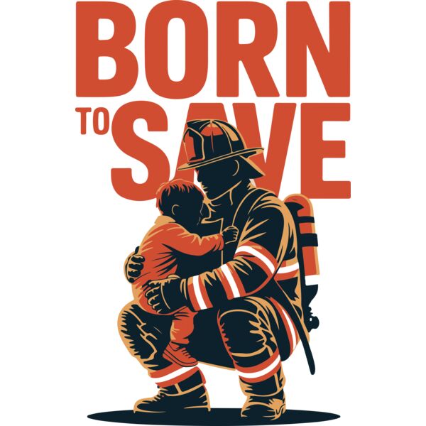 Born To Save Firefighter T Shirt Design Thumbnail